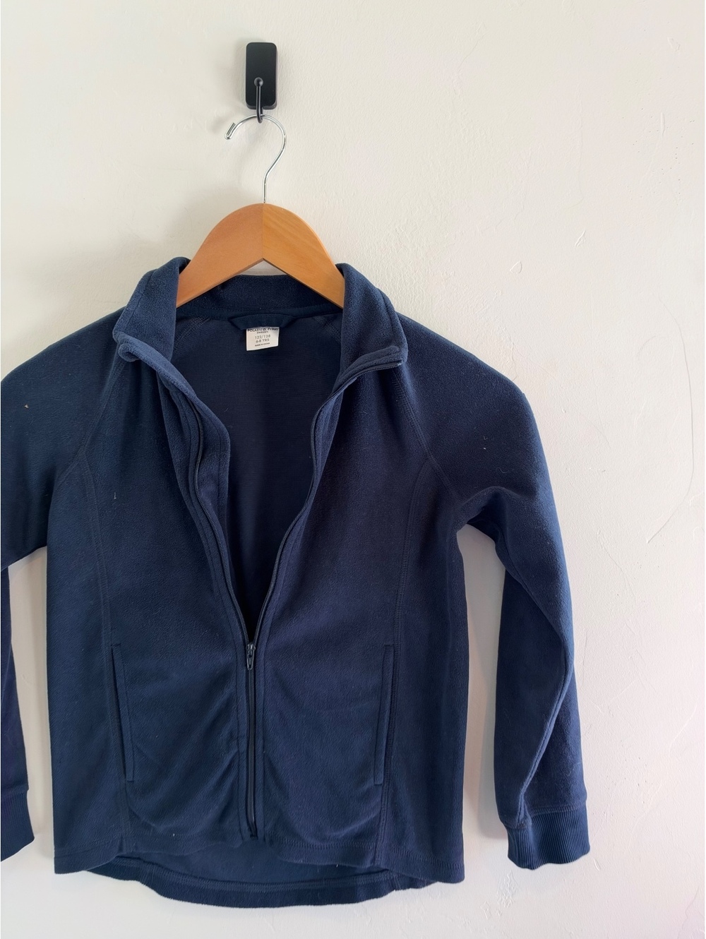 Polarn O. Pyret Kids Navy Blue Fleece Full Zip Jacket Size 6–8 Years